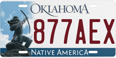 OK license plate 877AEX