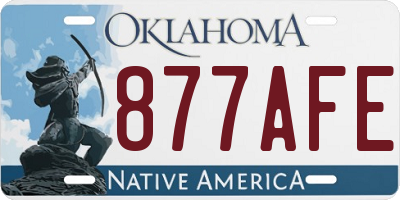 OK license plate 877AFE