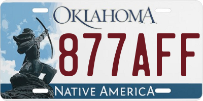 OK license plate 877AFF