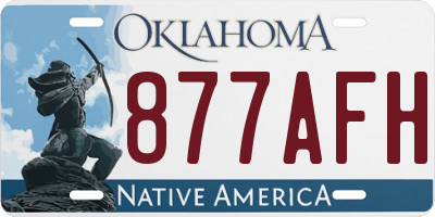 OK license plate 877AFH