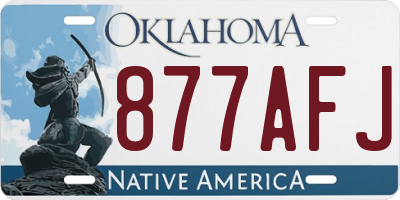 OK license plate 877AFJ