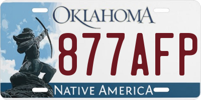 OK license plate 877AFP