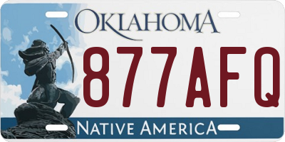 OK license plate 877AFQ