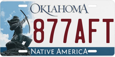 OK license plate 877AFT
