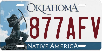 OK license plate 877AFV
