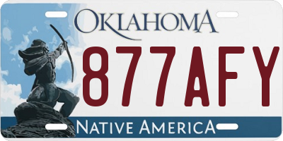 OK license plate 877AFY