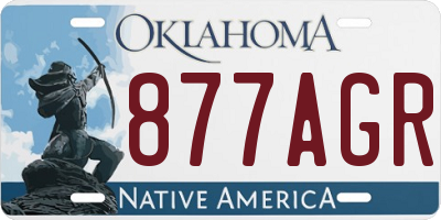 OK license plate 877AGR