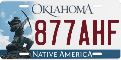 OK license plate 877AHF