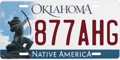 OK license plate 877AHG