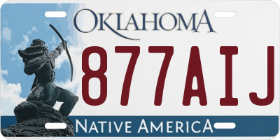 OK license plate 877AIJ