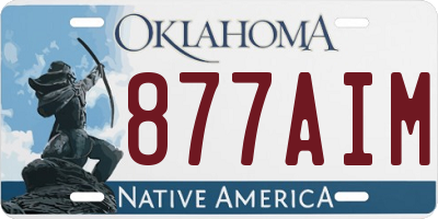 OK license plate 877AIM