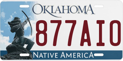 OK license plate 877AIO