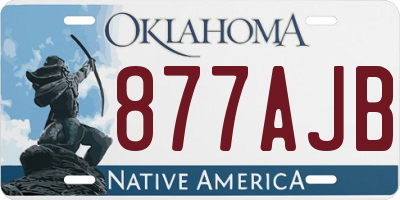 OK license plate 877AJB