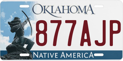 OK license plate 877AJP