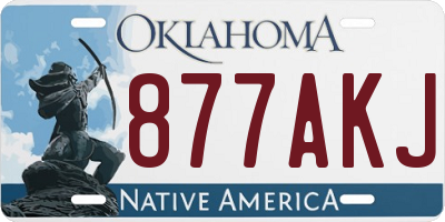 OK license plate 877AKJ