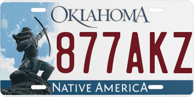 OK license plate 877AKZ