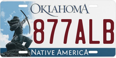 OK license plate 877ALB