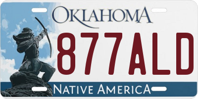 OK license plate 877ALD