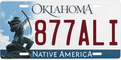 OK license plate 877ALI