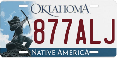 OK license plate 877ALJ