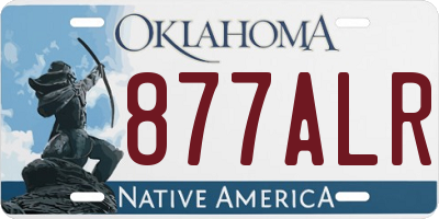 OK license plate 877ALR