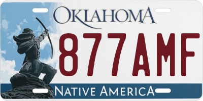 OK license plate 877AMF