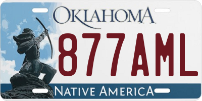 OK license plate 877AML