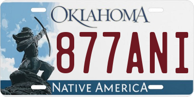 OK license plate 877ANI