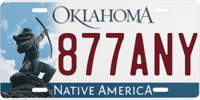 OK license plate 877ANY