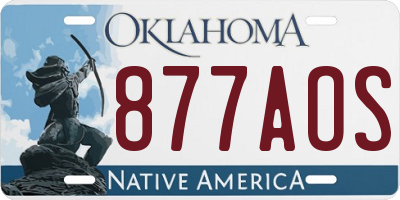 OK license plate 877AOS