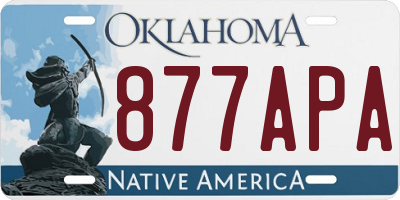 OK license plate 877APA