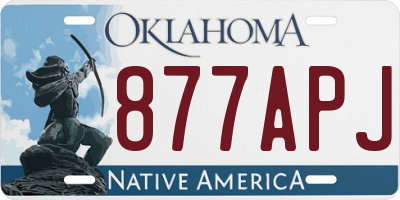 OK license plate 877APJ