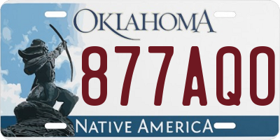OK license plate 877AQO