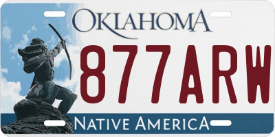 OK license plate 877ARW