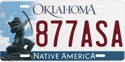 OK license plate 877ASA
