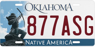 OK license plate 877ASG