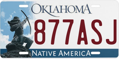 OK license plate 877ASJ