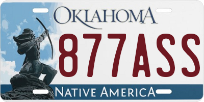 OK license plate 877ASS