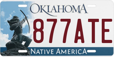 OK license plate 877ATE