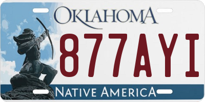 OK license plate 877AYI