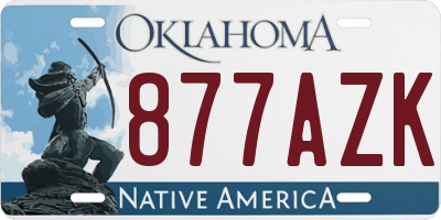 OK license plate 877AZK