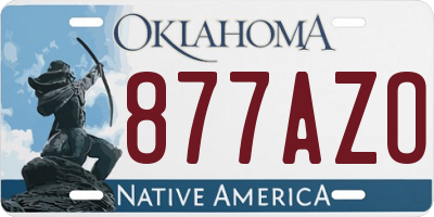 OK license plate 877AZO