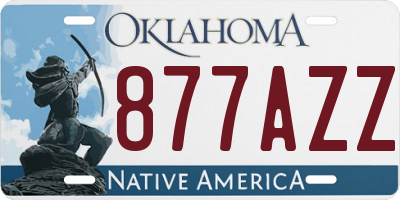 OK license plate 877AZZ