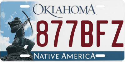 OK license plate 877BFZ