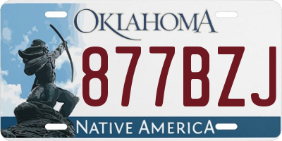 OK license plate 877BZJ