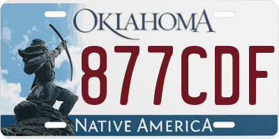 OK license plate 877CDF
