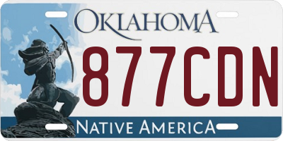 OK license plate 877CDN