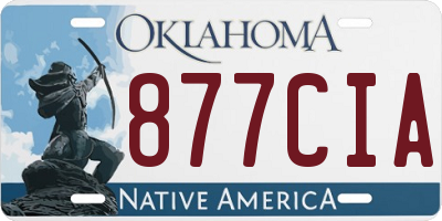 OK license plate 877CIA