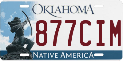 OK license plate 877CIM
