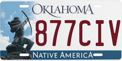OK license plate 877CIV